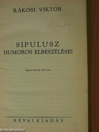 Sipulusz humoros elbeszélései IV.