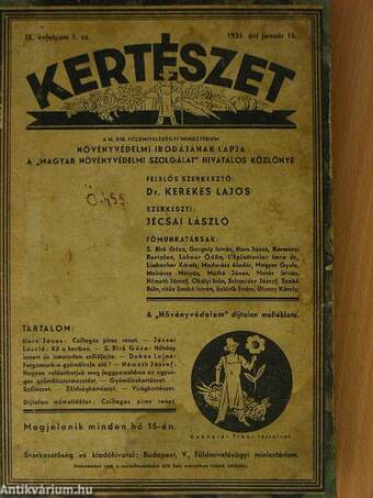 Kertészet 1935. január-december