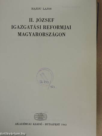 II. József igazgatási reformjai Magyarországon