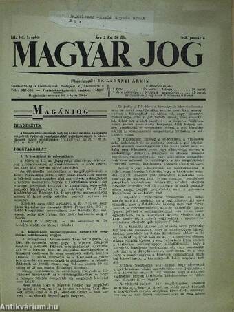 Magyar Jog 1948. január 5.