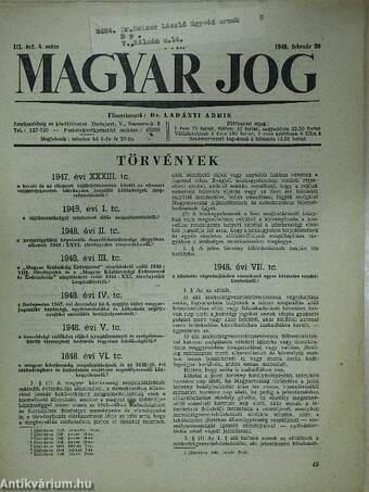 Magyar Jog 1948. február 20.