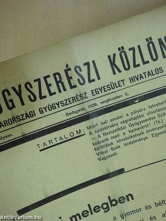 Gyógyszerészi Közlöny 1939. szeptember 2.