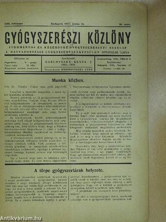 Gyógyszerészi Közlöny 1937. június 26.