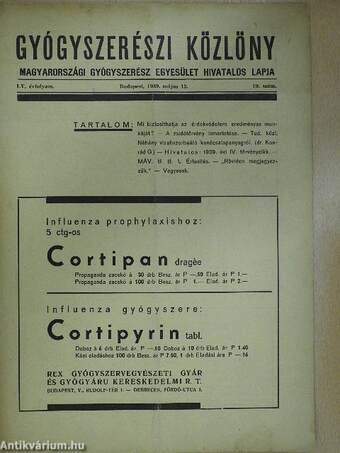 Gyógyszerészi Közlöny 1939. május 13.