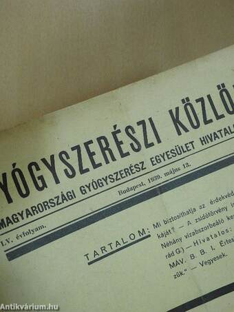 Gyógyszerészi Közlöny 1939. május 13.