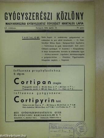 Gyógyszerészi Közlöny 1939. április 15.