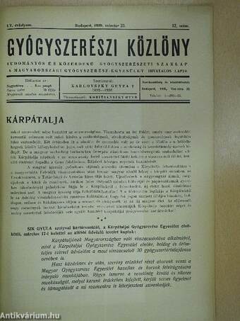 Gyógyszerészi Közlöny 1939. március 25.