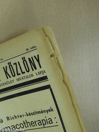 Gyógyszerészi Közlöny 1937. szeptember 18.