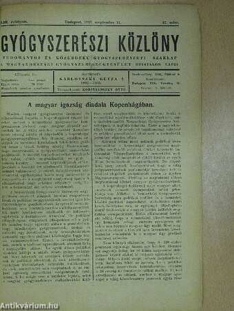 Gyógyszerészi Közlöny 1937. szeptember 11.