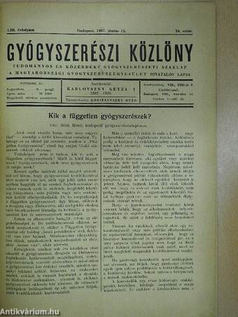 Gyógyszerészi Közlöny 1937. június 12.