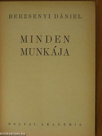 Berzsenyi Dániel minden munkája