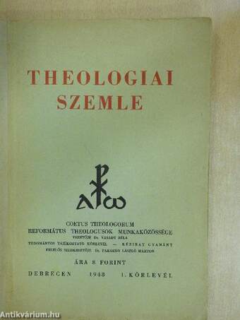 Theologiai Szemle 1948. - 1. körlevél