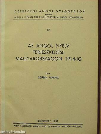 Az angol nyelv terjeszkedése Magyarországon 1914-ig