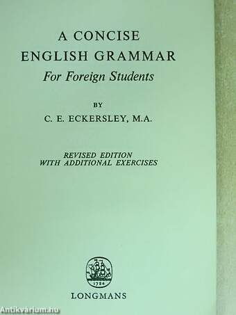 A Concise English Grammar for Foreign Students