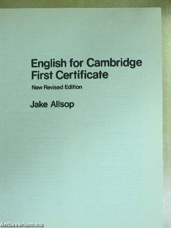 English for Cambridge First Certificate