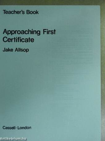 Approaching First Certificate - Teacher's Book