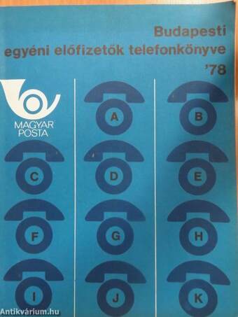Budapesti egyéni előfizetők telefonkönyve 1978 I. (töredék)