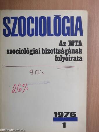 Szociológia 1976/1-4.