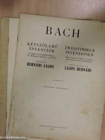 Bach kétszólamú invenciók elemző tanulmányokkal