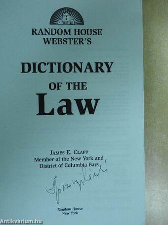 Random House Webster's Dictionary of the Law