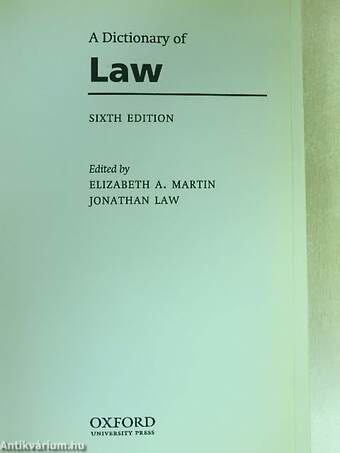 Oxford Dictionary of Law