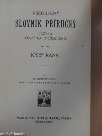 Vseobecny slovník prírucny jazyka ceského i nemeckého II.