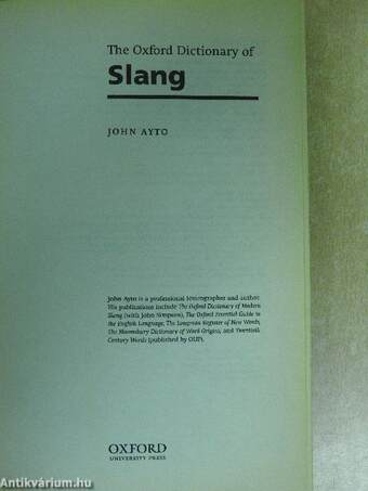 The Oxford Dictionary of Slang