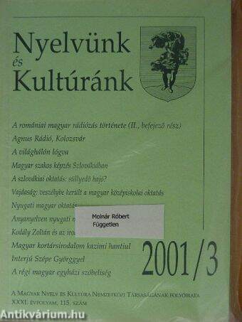 Nyelvünk és Kultúránk 2001/3.