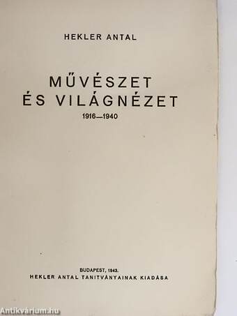 Művészet és világnézet