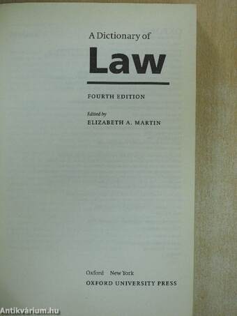 Oxford Dictionary of Law