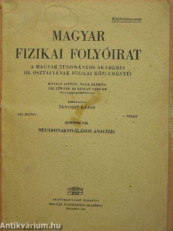 Magyar Fizikai Folyóirat XVI. kötet 5. füzet