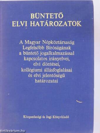 Büntető elvi határozatok