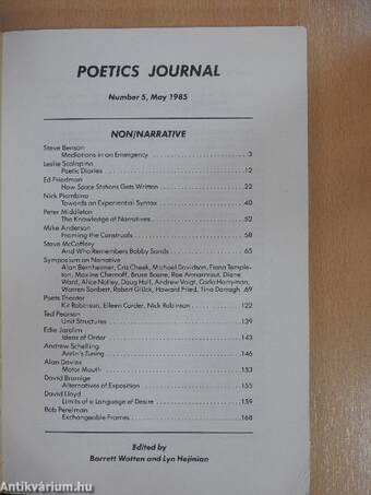 Poetics Journal May 1985