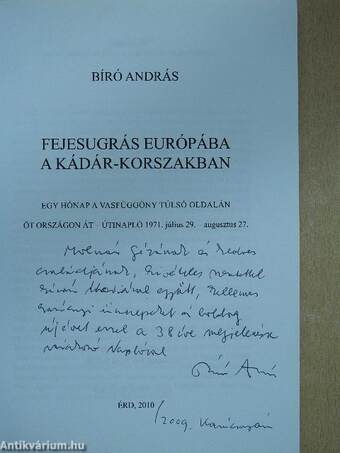 Fejesugrás Európába a Kádár-korszakban (dedikált példány)