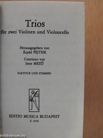 Alte Kammermusik/Violinduos/Violintrios/Trios für zwei Violinen und Violoncello/Alte Werke für zwei und drei Violoncelli/Werke des Frühbarocks für Streicher/Alte Musik für Flöte und Gitarre/Renaissance Tänze aus ,,Danserye" von T. Susato (minikönyv)