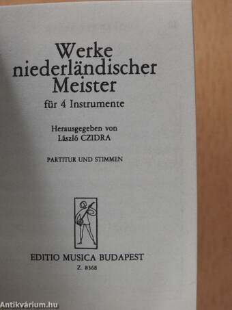 Alte Kammermusik/Violinduos/Violintrios/Trios für zwei Violinen und Violoncello/Alte Werke für zwei und drei Violoncelli/Werke des Frühbarocks für Streicher/Alte Musik für Flöte und Gitarre/Renaissance Tänze aus ,,Danserye" von T. Susato (minikönyv)