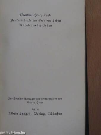 Denkwürdigkeiten über das Leben Napoleons des Ersten (gótbetűs)