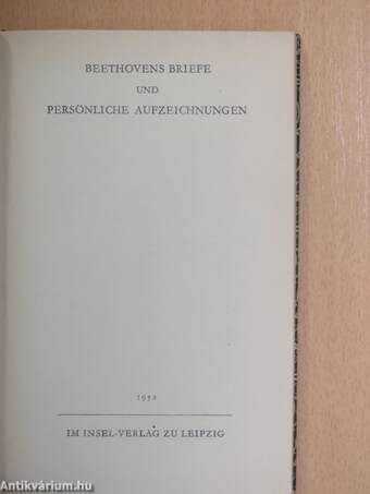 Beethovens Briefe und persönliche Aufzeichnungen