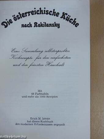 Die österreichische Küche nach Rokitansky