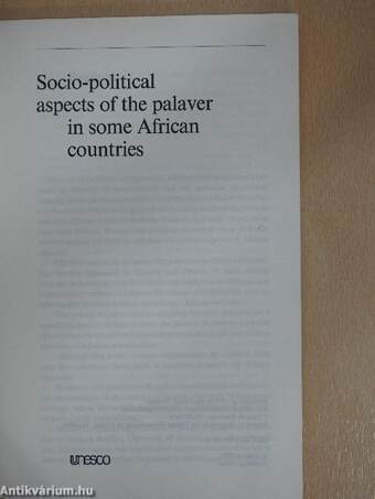 Socio-political aspects of the palaver in some African countries