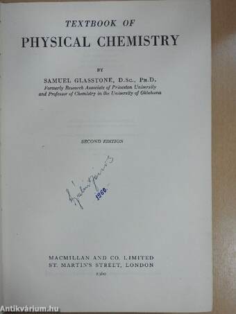 Textbook of Physical Chemistry