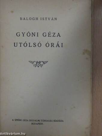 Gyóni Géza utólsó órái