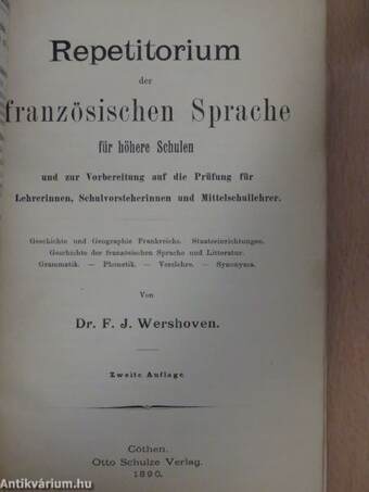 Repetitorium der französischen Sprache