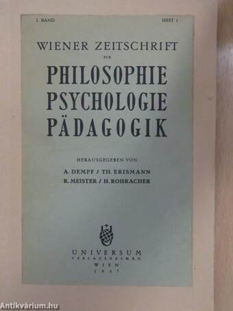 Wiener Zeitschrift für Philosophie, Psychologie, Pädagogik Jänner 1947