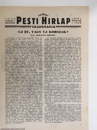 A Pesti Hirlap Vasárnapja 1933. január 1.