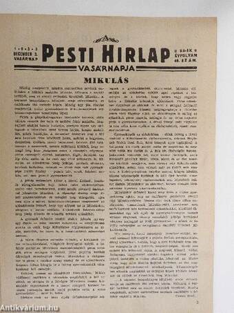 A Pesti Hirlap Vasárnapja 1933. december 3.