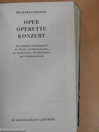 Oper - Operette - Konzert