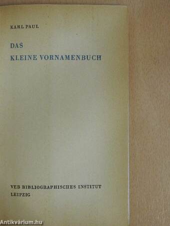 Das kleine Vornamenbuch