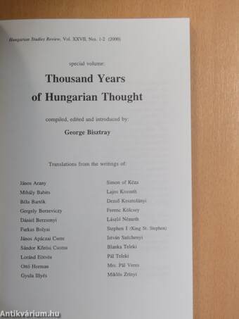 Hungarian Studies Review Spring-Fall, 2000