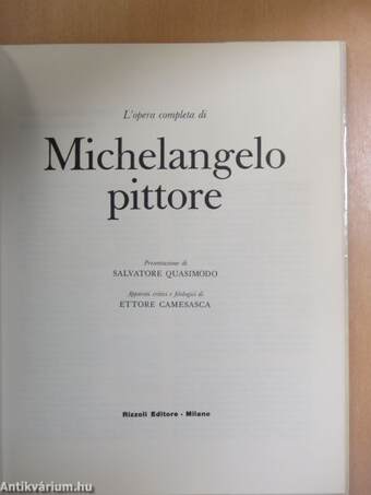 L'opera completa di Michelangelo pittore